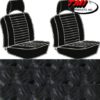 Housses de sièges avant séparés à appuis-têtes pour T2 74-76 en Basketweave Noir (#01)