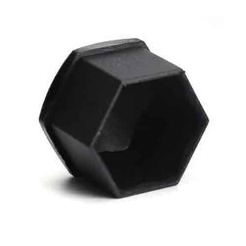 4 caches boulons tête hexagonale plastique noir 10